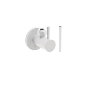 InBe Design type 1 hoekstopkraan  1/2"x3/8"-10mm rond mat wit incl. krimpkous tbv aansluitslang/aansluitbuisje