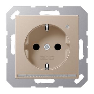 Wandcontactdoos champagne m.LED & lichtsensor A500