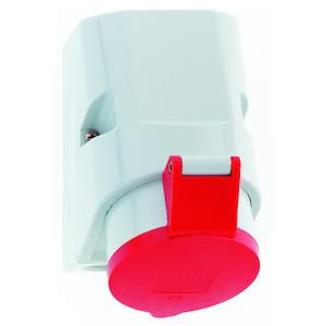 Wandcontactdoos 6h 32A 4P 400V IP44 126x83 QC