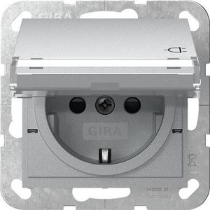 wandcontactdoos met randaarde KD TK + Safety Plus System 55 kl.alum.