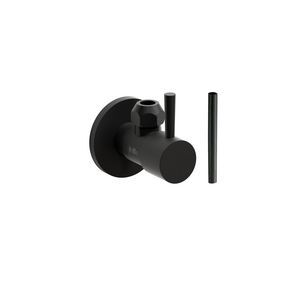 InBe Design type 1 hoekstopkraan  1/2"x3/8"-10mm rond mat zwart incl. krimpkous tbv aansluitslang/aansluitbuisje