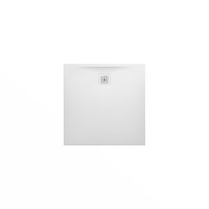 Douchevloer 900x900mm vierkant wit Marbond composiet afvoer aan zijde