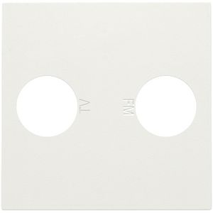 Afwerkingsset 2 enkelvoudige coax antenaansluiting wit