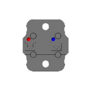 Matrijs voor krimpmachines vlakstekerhuls 0,5-2,5mm² rood