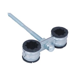 Dubbele muurbeugel met inlage +pen 1/2"-22mm 120mm