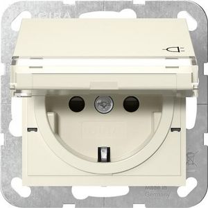 wandcontactdoos met randaarde KD TK + Safety Plus System 55 creme wit