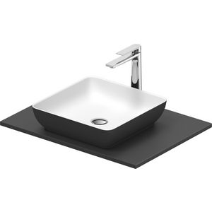 SIVIDA #268017 wastafelblad incl. opzetkom donkergrijs mat binnenzijde wit mat 680mm