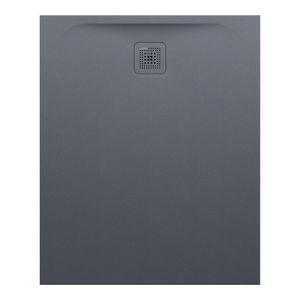 Douchevloer 1100x900mm rechthoekig antraciet Marbond composiet afvoer aan  zijde