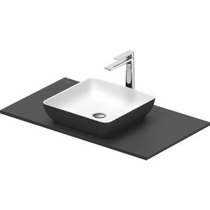 SIVIDA #268018 wastafelblad incl. opzetkom donkergrijs mat binnenzijde wit mat 880mm