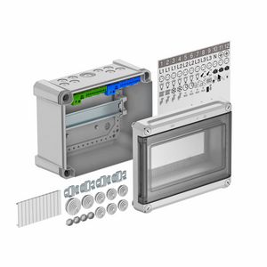 Kleine Verdeler voor max. 9 eenheden 240x191x125 Polycarbonaat Lichtgrijs