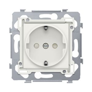 Stopcontact 71x71mm insteek sokkel/afw.set white