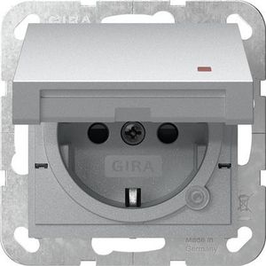 wandcontactdoos met randaarde KD ctrl.l. + Safety Plus System 55 kl.alum.