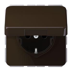Wandcontactdoos bruin m.R/A&ki.beveil.&klapd. CD500