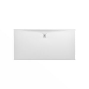 Douchevloer 1600x800mm rechthoekig wit  Marbond composiet afvoer aan lange zijde