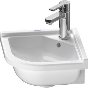 STARCK 3 #075244 hoekfontein 430mm wit met kraangat met overloop