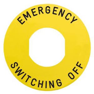 Etiket noodstop 60mmEMERGENCY SWITCHING OFF" VVE=10