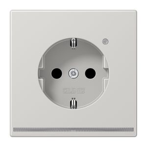 Wandcontactdoos li.grijs met LED & lichtsensor LS990