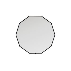 Design spiegel Decagon zwarte rand 80cm condensvrij  LED