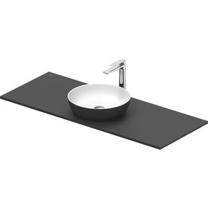 SIVIDA #268015 wastafelblad incl. opzetkom donkergrijs mat binnenzijde wit mat 1280mm