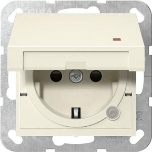 wandcontactdoos met randaarde KD ctrl.l. + Safety Plus System 55 creme wit
