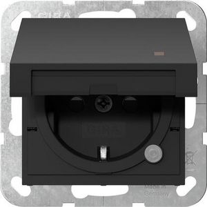 wandcontactdoos met randaarde KD ctrl.l. + Safety Plus System 55 zwart m