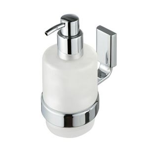 Zeepdispenser 200ml. wit/chroom+houder chroom AIM