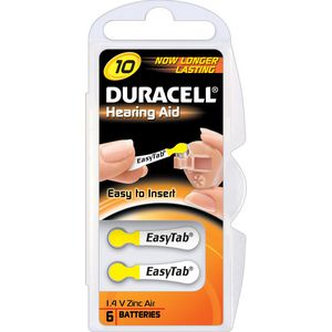 Blister a 6st. batterij DA10 Duracel VVE=10