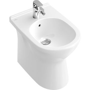 O.novo Back-to-Wall staand bidet wit met kraangat + overloop