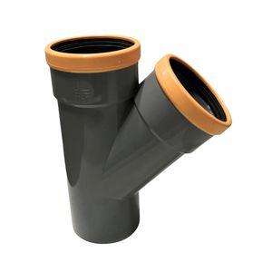 Wafix PVC manchet T-stuk 45° 125mm SN8 grijs 2x mof/spie