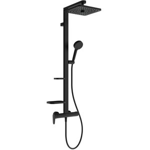 ceraflow alu+ douchesysteem 345x501x1113mm matzwart afwerking, 12 l/min (3 bar) (vierkant)