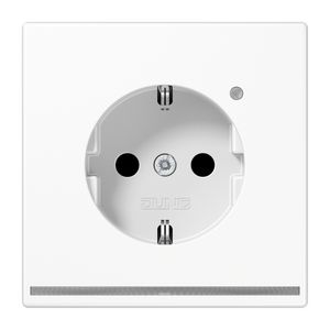 Wandcontactdoos alpin wit met LED & lichtsensor LS990