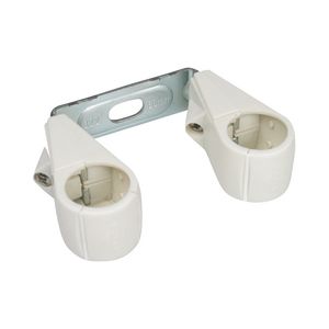 Dubbele muurbeugel kunststof Duplo 22mm lichtgrijs VVE=50