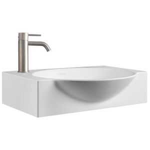 Wastafel 8 top solid sand 40.5x29cm ovale waskom kraangat links (los besteld)