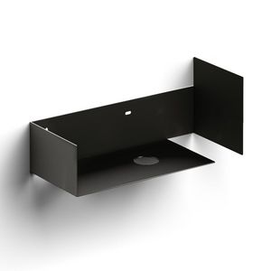 Open kast m handdoekhouder LI zwart gepoedercoat rvs