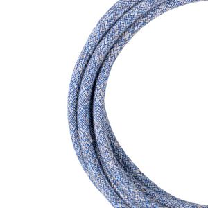 Lengte a 3m. Textielsnoer Tweed 2C 2x0,75mm² blauw