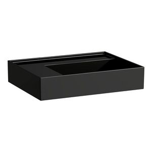 Wastafel sAPhirkeramik links 600x460mm z.kr.gat glossyblack
