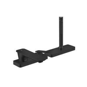 Afbouwdeel 3-gats 1-hendel badrandkraan sBox Cubic Cut greep mat zwart Citterio-C