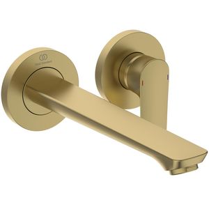Connect Air wandmengkraan met uitloop 225mm 2 opbouwdelen brushed gold (mat goudkleurig)