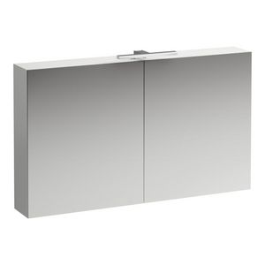 Base spiegelkast 1200x700x185mm wit hggl. m.LED-verl. 2xdeur