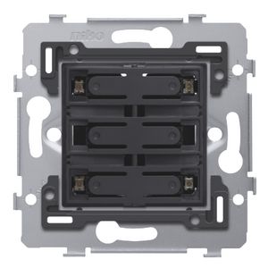 Sokkel 4-voudige pot.vrije drukknop 24V N.O. amberkleur led