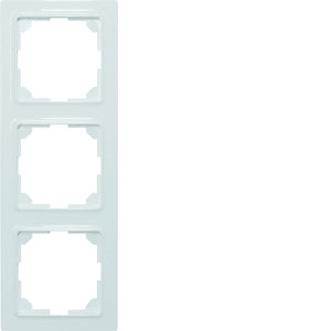 3-voudig afdekraam, E-Design, 55x55 mm, helder wit glanzend