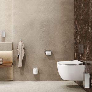 Closetrolhouder chroom met klep MODERN ART