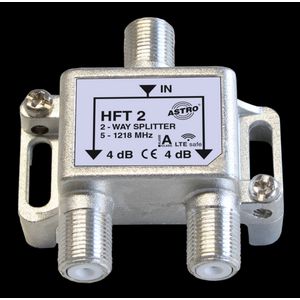 Verdeler / splitter  2-voudig (tot 1218MHz) retourgeschikt met f-aansluiting