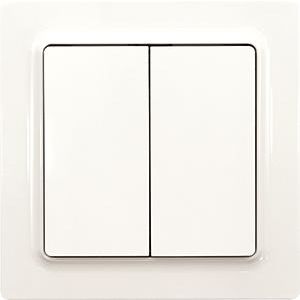 Bedrade pulsdrukker,2 maakctn.,E-Design,55x55 mm,polar wit