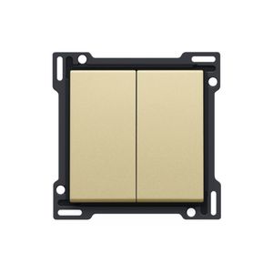 Afwerkingsset serie/wisselschakelaar + drukknop N.O. gold