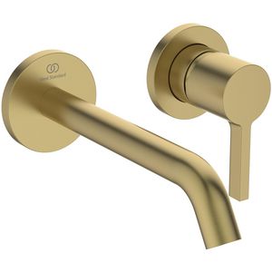 Joy wandmengkraan 5l/min. uitloop 18cm 2 opbouwd. brushed gold (mat goudkleurig)