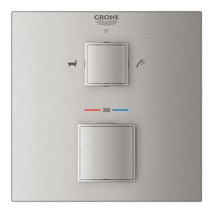 Afbouwdeel Grohtherm Cube omstel douche&baduitloop supersteel (rvs look)