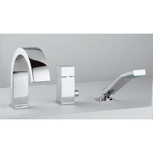 3-gats LEVEL badmengkraan voor badrandmontage compleet. chroom