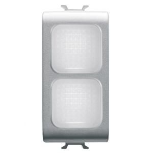 DUBBELE INDICATIELAMP-OPAAL-1 MODULE-TITANIUM-CHORUS