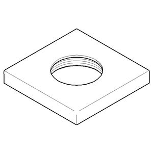 Rozet v. uitloop 60x60x9x30,2mm chr